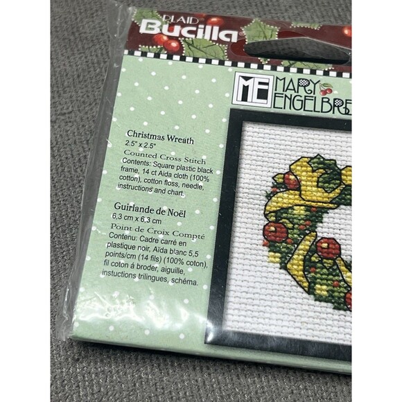 Bucilla Mary Engelbreit Mini Counted Cross Stitch Kits Christmas Lot of 5 Santa - Picture 6 of 10